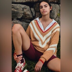 Maeve Slouchy Plunging V-Neck Pullover Sweater